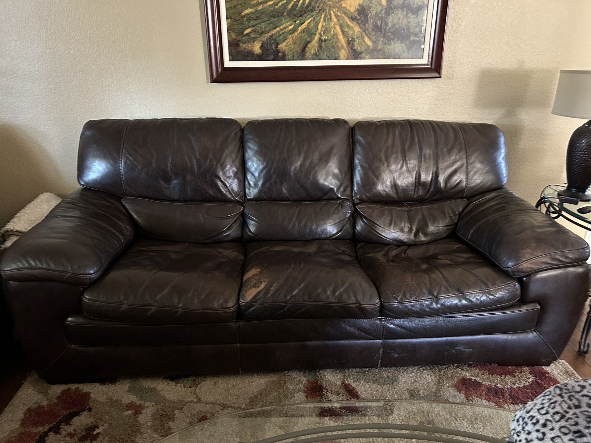 Leather Sofa And Chair