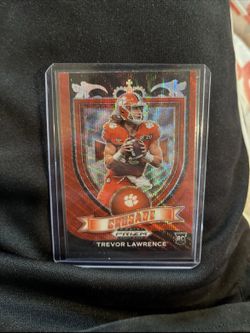 Trevor Lawrence 2021 Panini Prizm Draft Picks Crusade Ruby Wave Rookie #161