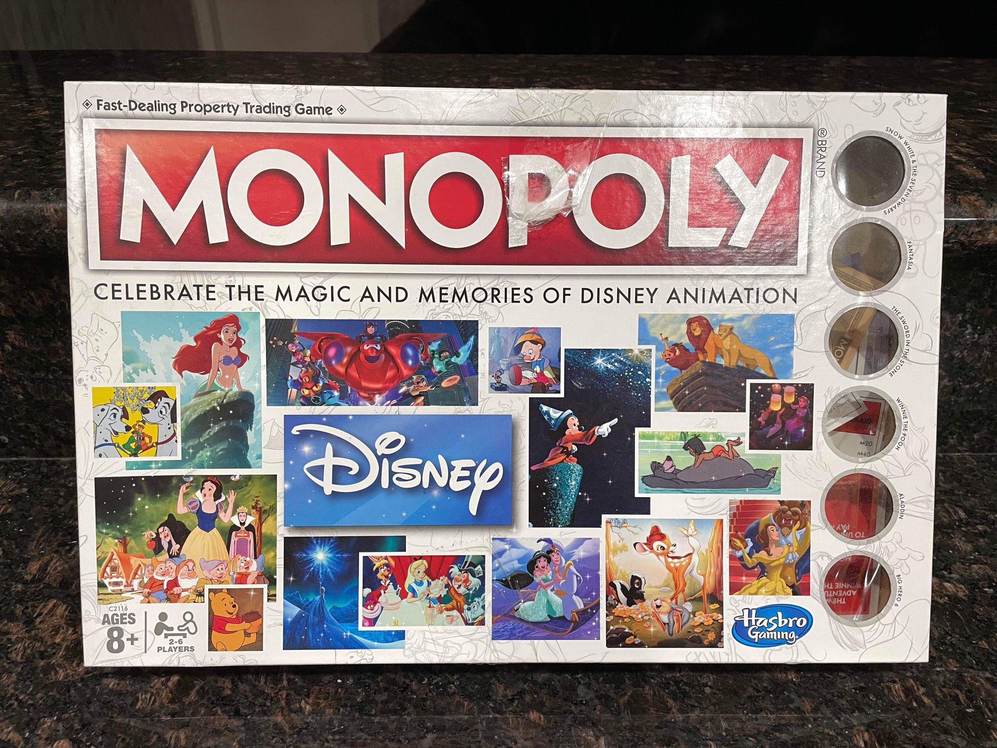 Monopoly Disney Animation Edition Board Game Hasbro Parker Brothers- used complete Coral Springs 33071