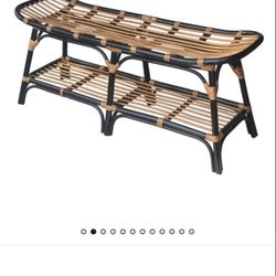 LOW PRICE MOVING- BOHO NWT $329 + TAX + $150 SHIPPING RATTAN BENCH