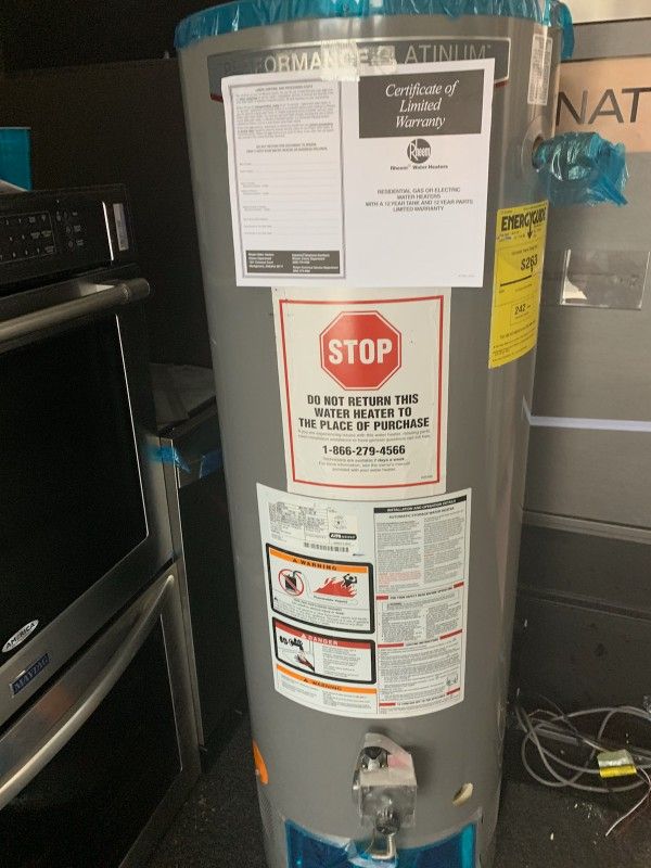 New Water Heater Rheem Gas 40 Gal