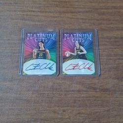 2 Caitlin Clark Platinum Cuts Facsimile Auto Cards Indiana Fever Only 1,000 Made 