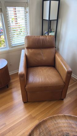 West Elm Harris Leather Power Recliner - Saddle Leather