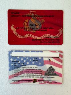 USMC Honor Courage Commitment Card