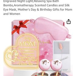 Mothers Day Gifts Spa Bath Bombs,Aromatherapy Scented Candles and Silk Eye Mask