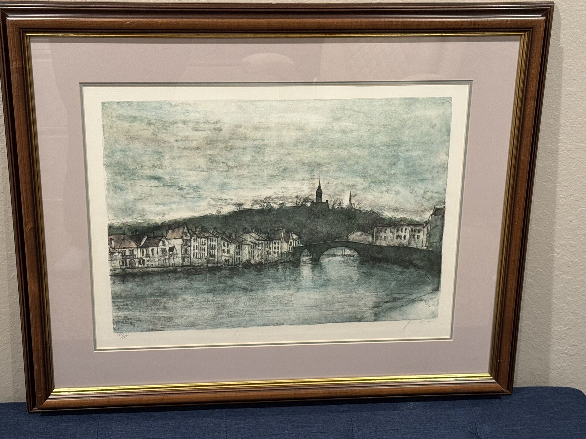 BERNARD GANTNER Signed Lim. Ed. 145/185 Aquatint Etching "Les Bords De La Rance"