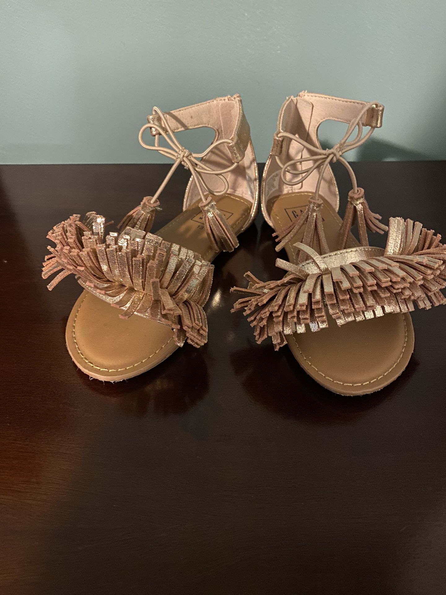 New Gap Girls Rose Gold Metallic Fringe