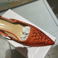 Brand New Orange Kitten Heel Shoes