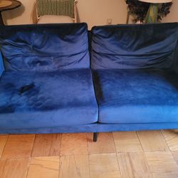 Blue Velour Couch