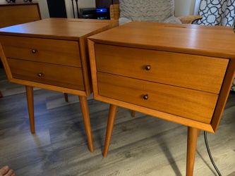 West Elm 2x Plug-in Nightstands Like New Mid Century