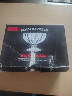 Booza Ice Cream Glass Cup Set of 6
