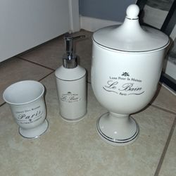 3 Piece Ceramic Bathroom Set