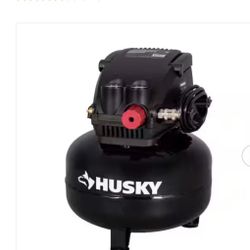 Husky3 Gal. 120 PSI Portable Electric Oil-Free Light Duty Pancake Air Compressor with Fold Down Handle and 1-Quick Coupler
