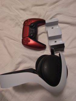 PS5 DualSense Controller, VR2 Headset, and Charging Dock