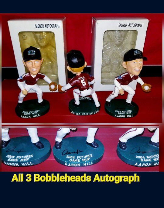 Aaron Hill 2004 Futures Game MVP Limited Edition Autograph Bobblehead