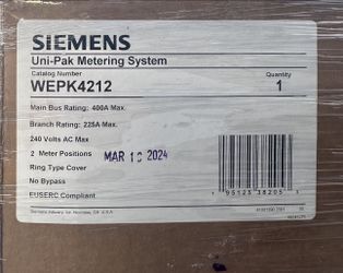 WEPK4212 Siemens 400A, 2 Gang, 1 Phase, 225A, 4 Jaw 