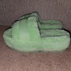 Ugg Fluffita Green Women's Slipper Sandals Size 11