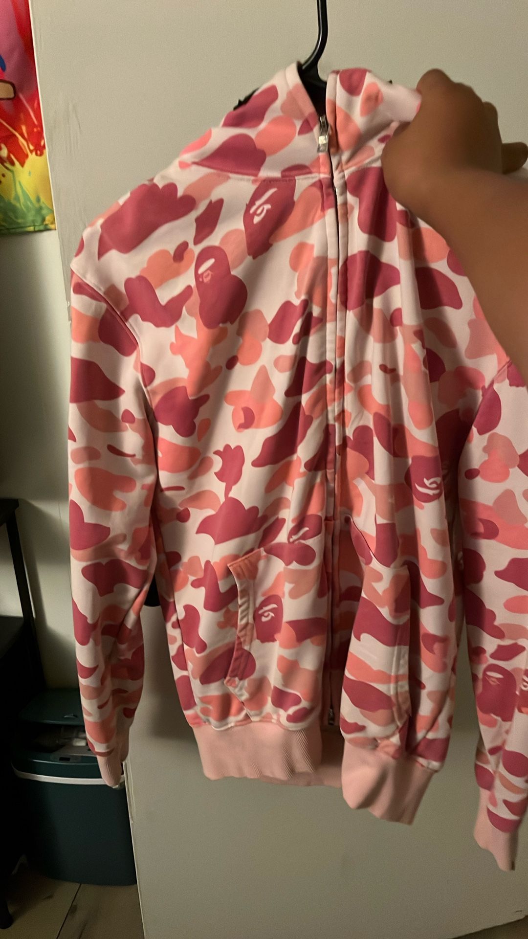 Pink bape hoodie