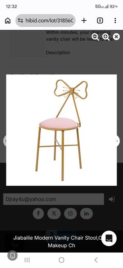 Pink vanity Chair Bnb