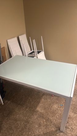 Glass dining table  with chairs set
