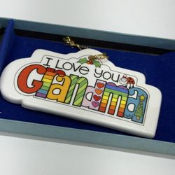 Enesco I Love You Grandma Ornament Courtney Davis 1984 Porcelain