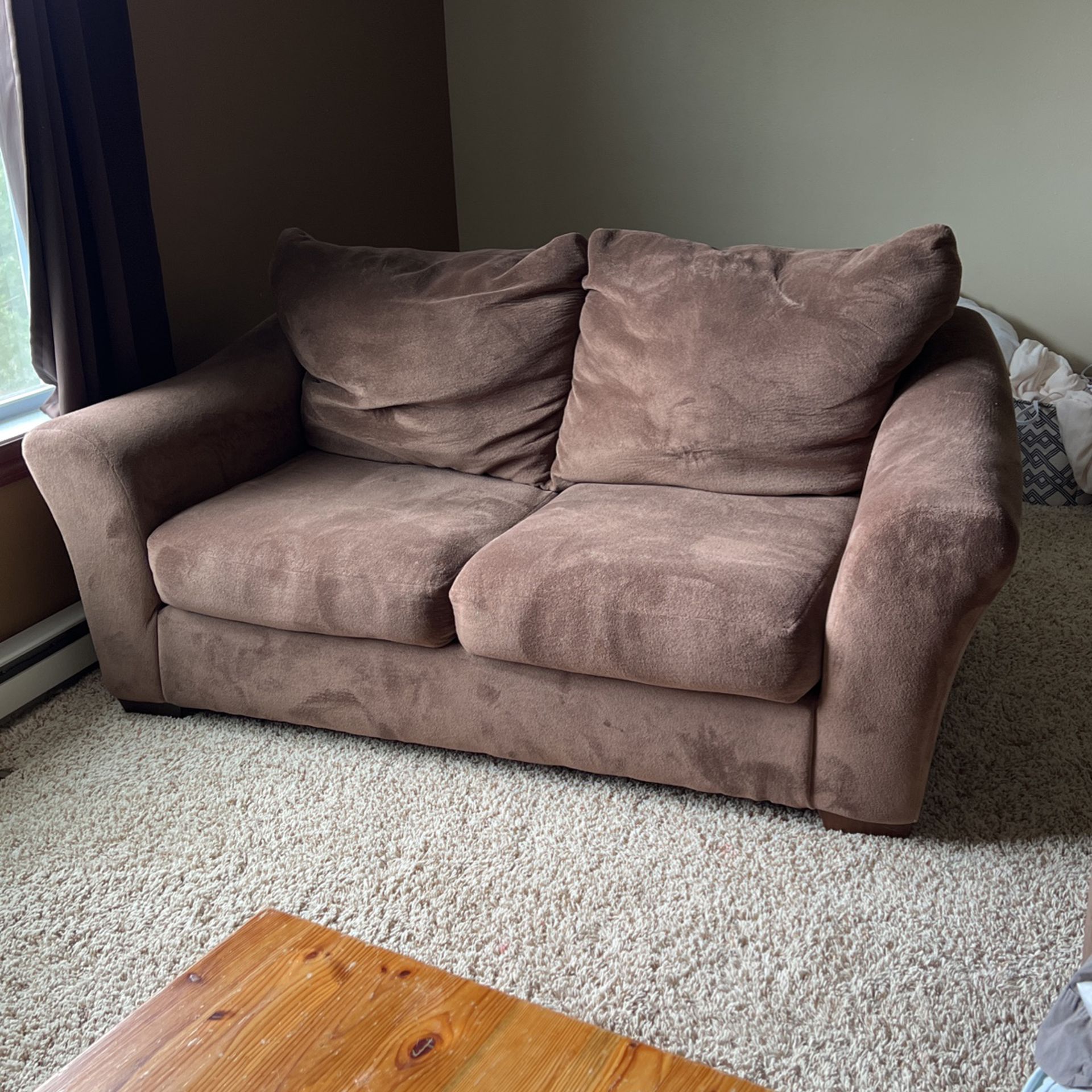 Brown fuzzy Love Seat