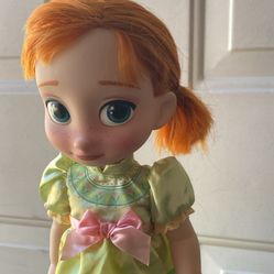 Disney Store Frozen 2 Animator Collection Anna Doll Little Anna Green Dress no shoes