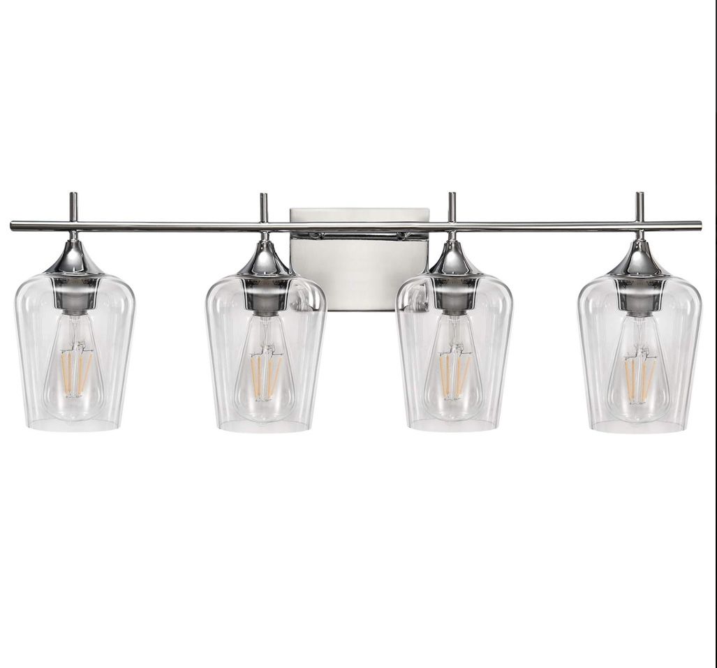 Zicbol Vanity lights Fixtures, 4 light Bathroom light, chrome wall light