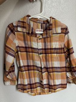 Orange Toddler Plaid Long sleeve 