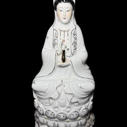Vintage Porcelain Guan Yin Buddhist Statue