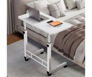 White Adjustable Rolling Laptop Desk
