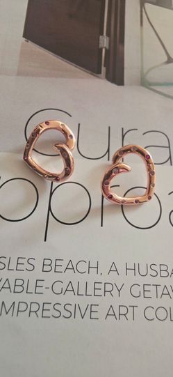 Pandora Rose Gold Heart  earrings