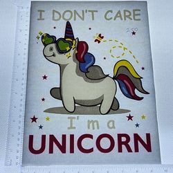 Iron On Heat Transfer  Good For T-shirts Sweaters Jackets T Shirt Design Size Is About 12x10  Unicorn  #250