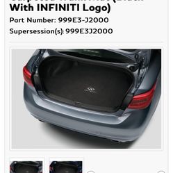 Carpeted Trunk Mat (Black With INFINITI Logo) Part Number: 9993-J2000