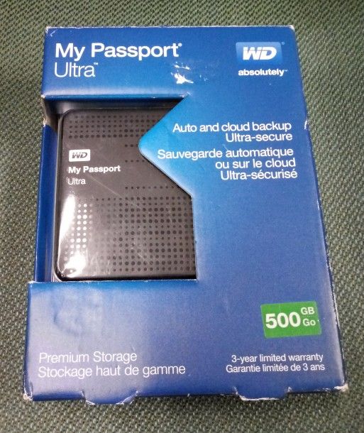 WD 500GB hard drive my passport ultra - solid state drive