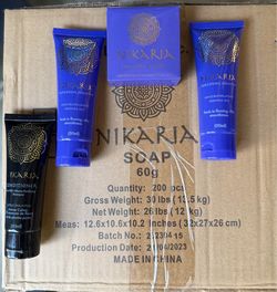 AirBNB NIKARIA Hotel Travel Size Toiletry Kits – Shampoo, Conditioner & Soap – 200 pcs per Box – New