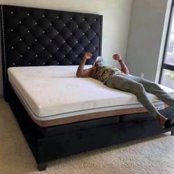New Black King Size 6ft Tall Bed Frame- Mattress Not Included 