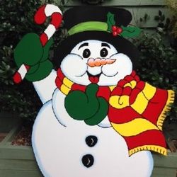 Christmas Wooden Snowman 