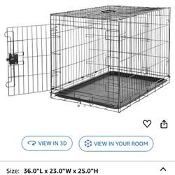 Large black new dog cage / crate with divider