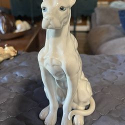 Vintage 1980s Porcelain Great Dane Figurine 