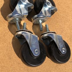 Rubber Casters / Wheels Set Of 4