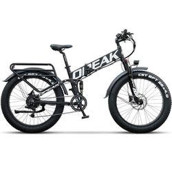 OPEAK 48V Ebike Battery, 8 Speed, 26’’4.0 Fat Tire Electric Bike Folding Ebikes BLACK