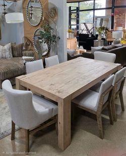 7-PC Melina Wood Dining Table Set – Special Today $2,995 (Regular $3,500+)