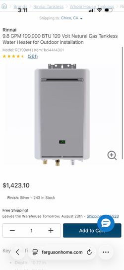 Rinnai tankless water heater