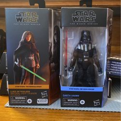 Luke Skywalker and Darth Vader Black Series Action Figures