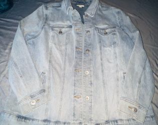 Style & Co Jean trucker jacket Sz XL  READ BELOW