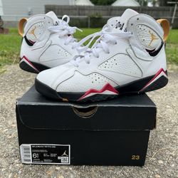 Air Jordan Retro 7 (GS) Size 6.5 - Classic White/Black/Cardinal Red