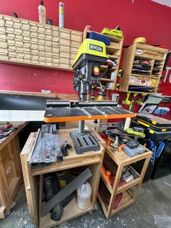 Ryobi Drill Press + Stand + Drill Press Table – $150