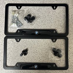 2pk BMW License Plate Frames & Tire Valve Stem Caps
