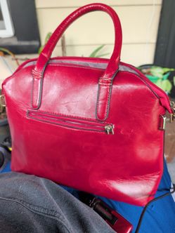 Vintage Red Satchel Handbag – Classic Doctor Bag Style